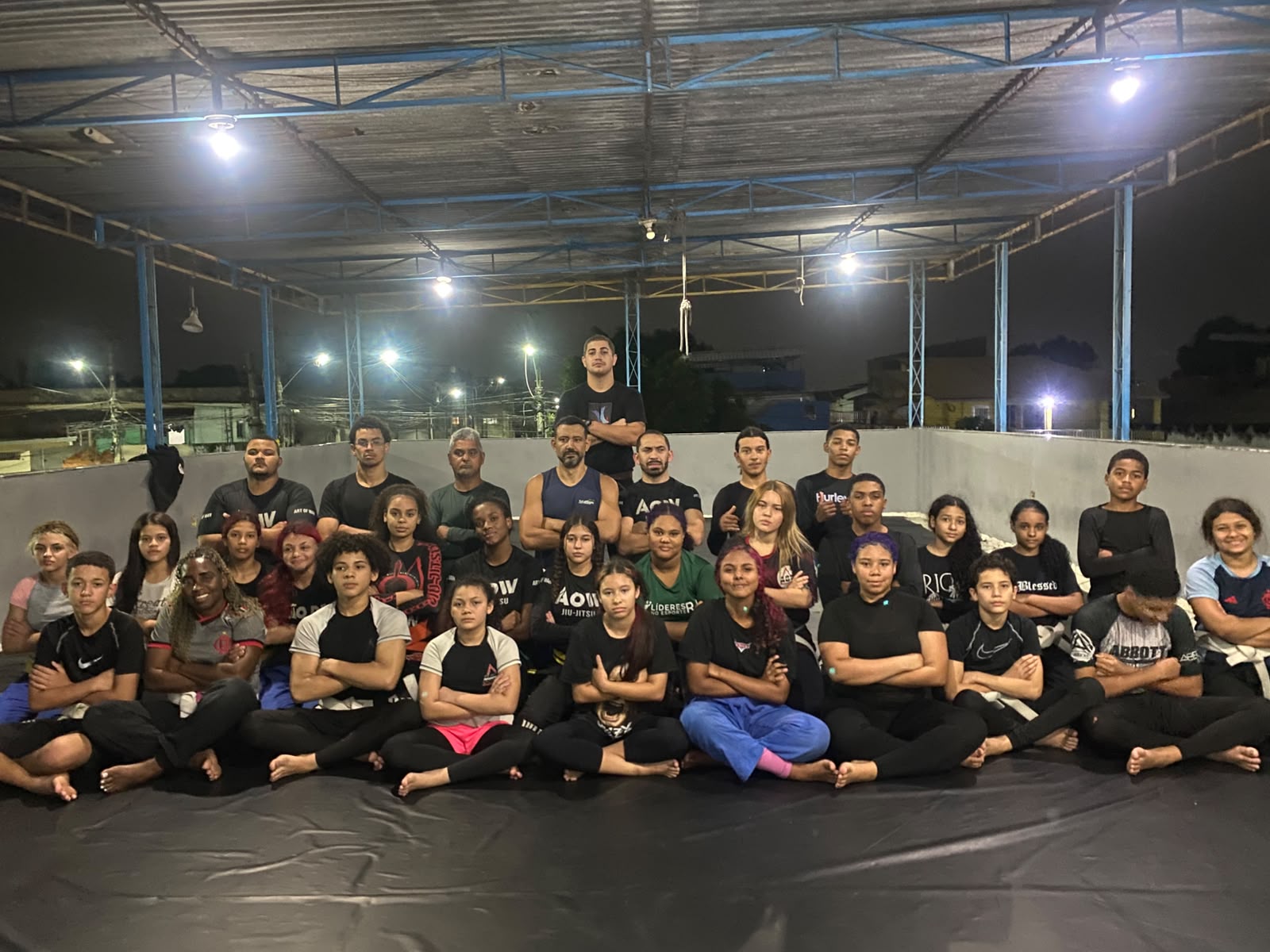 Treino de Jiu-Jitsu no tatame